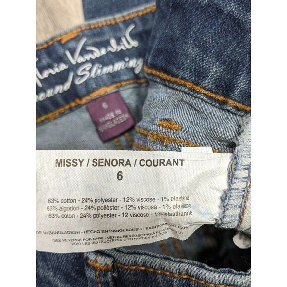 (3/$35) Gloria Vanderbilt Pockets Skimmer Slimming Denim Blue Jeans Capris - Picture 5 of 11